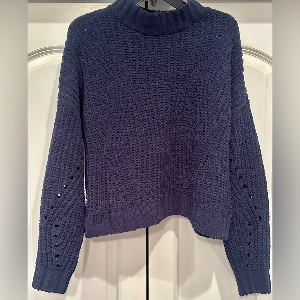Hollister Co. Knit Navy Blue Mock Neck Sweater size Large